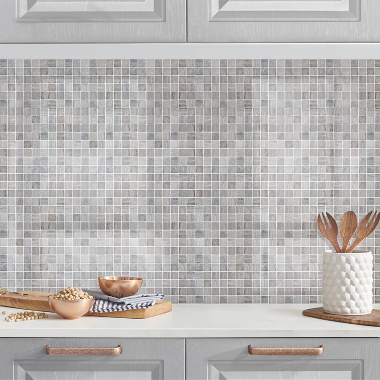 Ebern Designs Kitchen backsplash mosaic tiles marble look Wayfair.co.uk